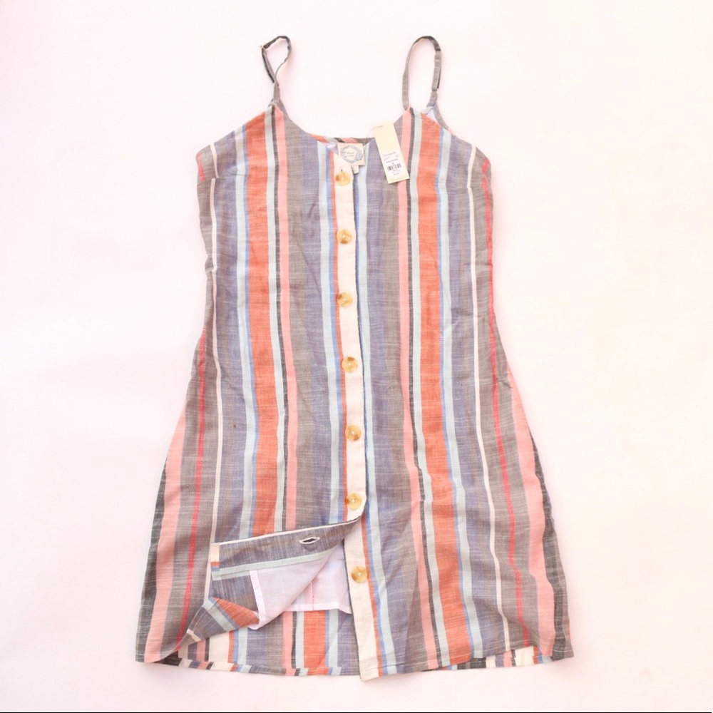 Francesca’s Striped Button Up Mini Dress 💜